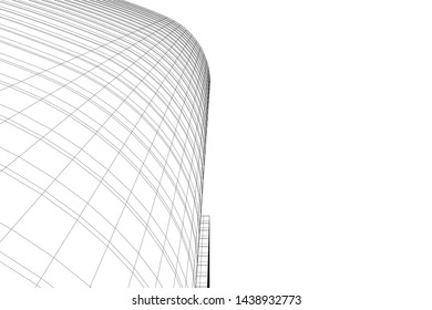 abstract modern architecture 3d illustration
