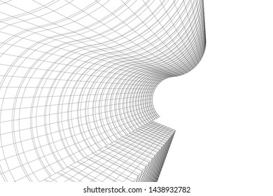 abstract modern architecture 3d illustration