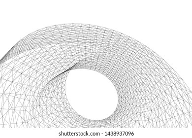 abstract modern architecture 3d illustration