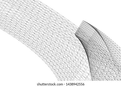 abstract modern architecture 3d illustration