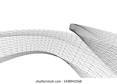 abstract modern architecture 3d illustration