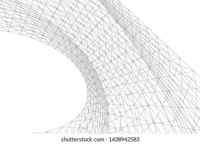 abstract modern architecture 3d illustration