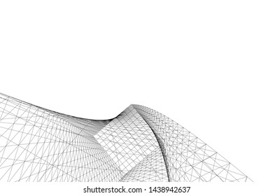 abstract modern architecture 3d illustration