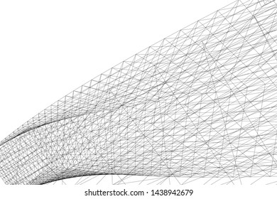 abstract modern architecture 3d illustration