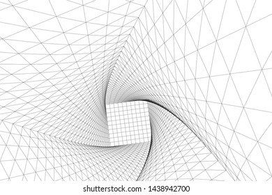 abstract modern architecture 3d illustration