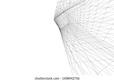 abstract modern architecture 3d illustration