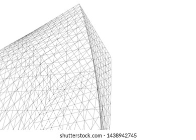 abstract modern architecture 3d illustration