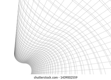 abstract modern architecture 3d illustration