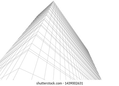 abstract modern architecture 3d illustration