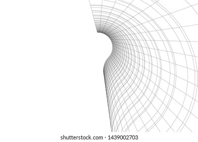 abstract modern architecture 3d illustration