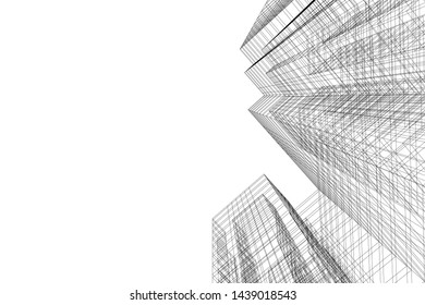 abstract modern architecture 3d illustration