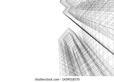 abstract modern architecture 3d illustration