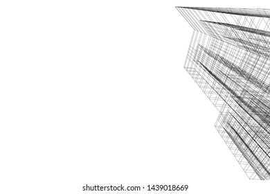 abstract modern architecture 3d illustration