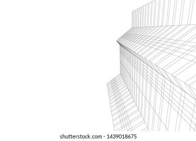 abstract modern architecture 3d illustration