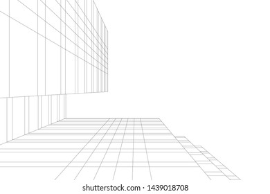 abstract modern architecture 3d illustration