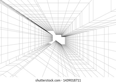 abstract modern architecture 3d illustration