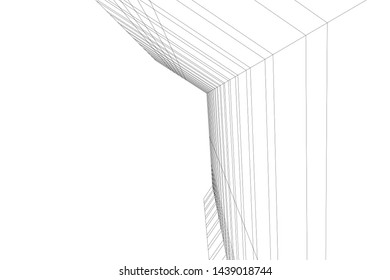 abstract modern architecture 3d illustration