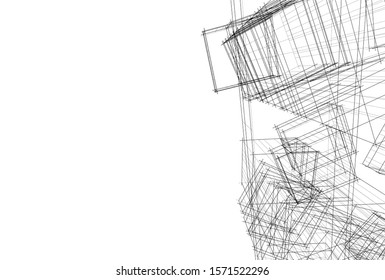 abstract modern architecture 3d illustration