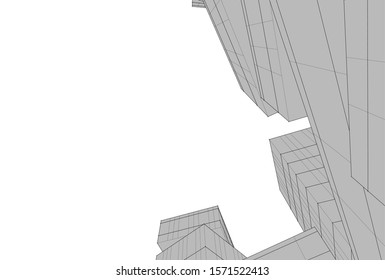 abstract modern architecture 3d illustration