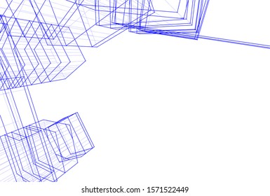 abstract modern architecture 3d illustration