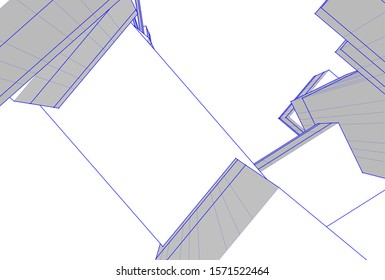 abstract modern architecture 3d illustration