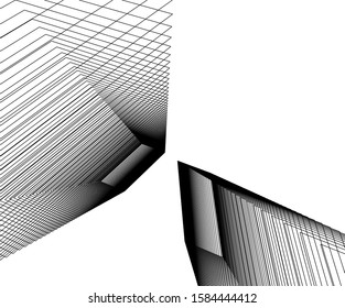 abstract modern architecture 3d illustration