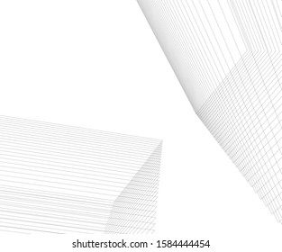 abstract modern architecture 3d illustration