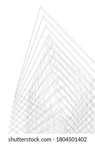 abstrakte moderne Architektur 3D-Illustration