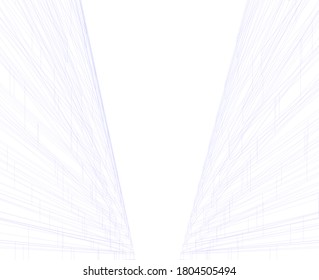 abstract modern architecture 3d illustration