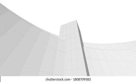 abstract modern architecture 3d illustration