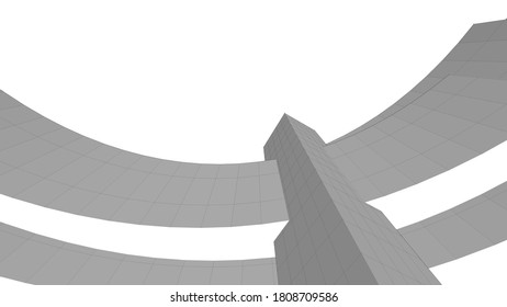 abstract modern architecture 3d illustration