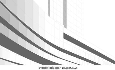 abstract modern architecture 3d illustration