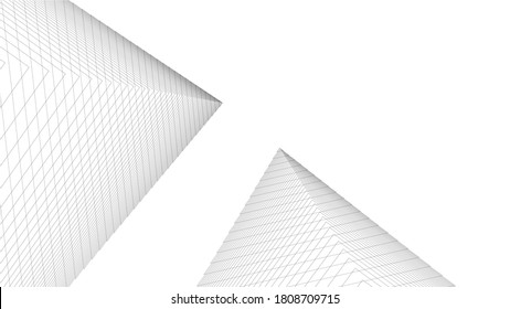 abstract modern architecture 3d illustration