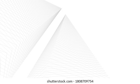 ilustración 3d de arquitectura moderna abstracta