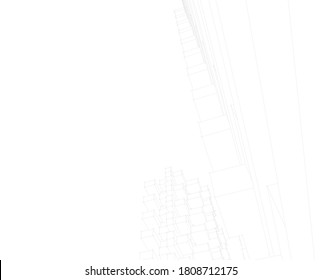 abstract modern architecture 3d illustration