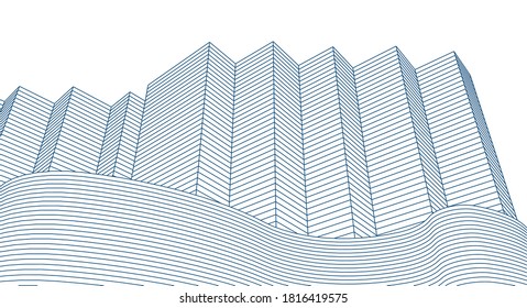 abstract modern architecture 3d illustration