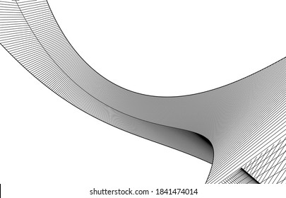 abstract modern architecture 3d illustration 