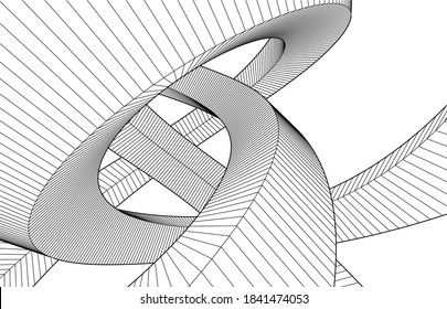 abstract modern architecture 3d illustration 