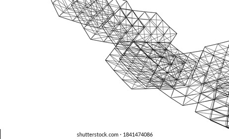 abstract modern architecture 3d illustration 