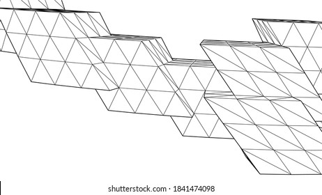 abstract modern architecture 3d illustration 