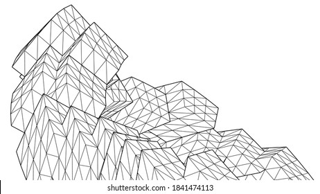 abstract modern architecture 3d illustration 