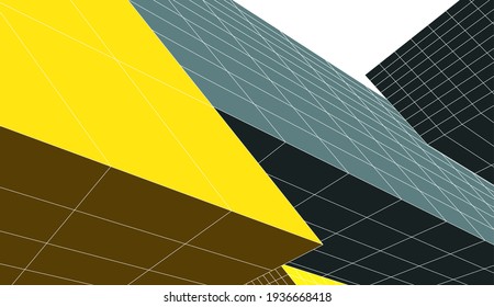 abstract modern architecture 3d illustration