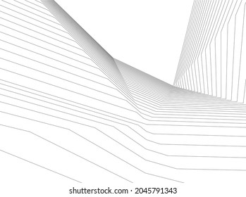 abstract modern architecture 3d illustration
