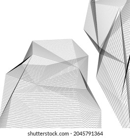 ilustración 3d de arquitectura moderna abstracta
