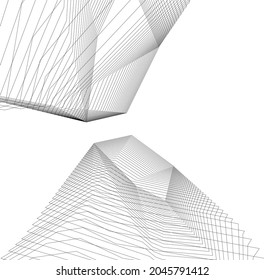 abstract modern architecture 3d illustration