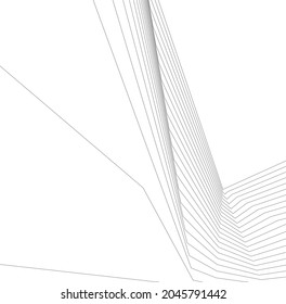 ilustración 3d de arquitectura moderna abstracta