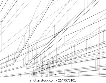 abstract modern architecture 3d illustration