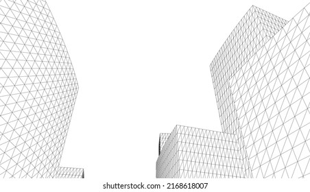 Abstract modern architecture 3d illustration