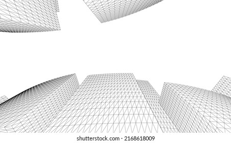 Abstrakte moderne Architektur 3D-Illustration