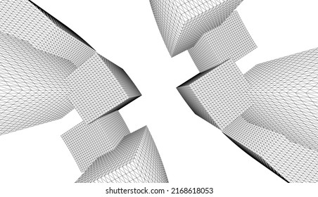 Abstract modern architecture 3d illustration